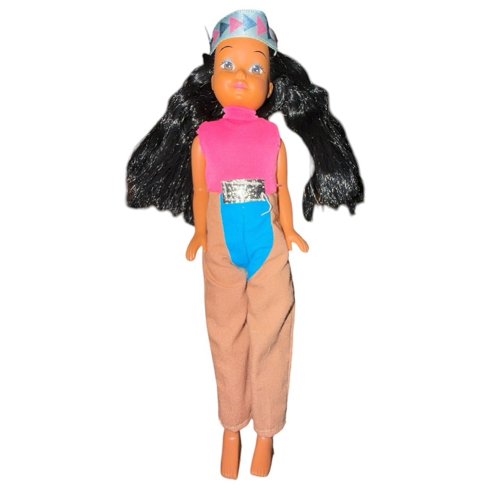 Rare Vintage 1990 Kid Kore Doll 7.5 Native American Style Outfit Black Hair